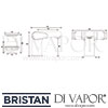 Bristan QUEST Two Handled Basin Mixer Tap Clicker Waste Dimensions